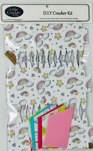 Do it yourself (DIY) Cracker kit rainbows. Rainbow party favour