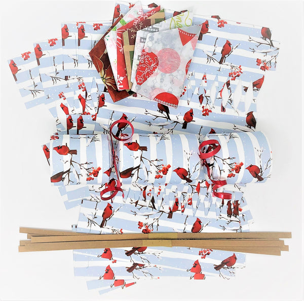 Christmas Cracker DIY kit with Red Cardinal birds